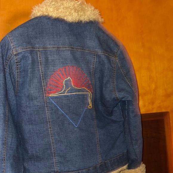 Hand Embroidered Grateful Dead; Cats DownUnder The StarsJerry Garcia Jean jacket - Picture 1 of 16